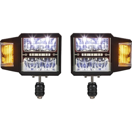 Aftermarket UNIVERSAL HEATED LED SNOW PLOW HEADLIGHTS WITH MULTIMOUNT SIGNAL 1312200